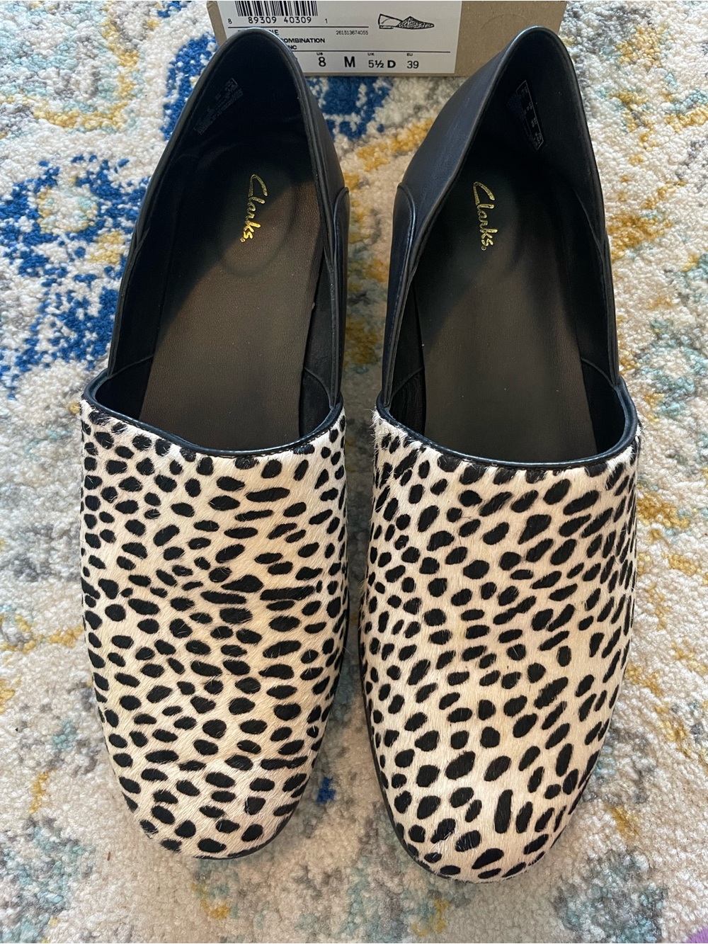 Clark’s Animal Print Women's Slip-On Loafer - Black & White - Picture 4 of 9